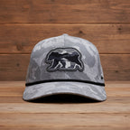 Sunset Bear Trucker Hat with Cloud Texture - 5-Panel Design