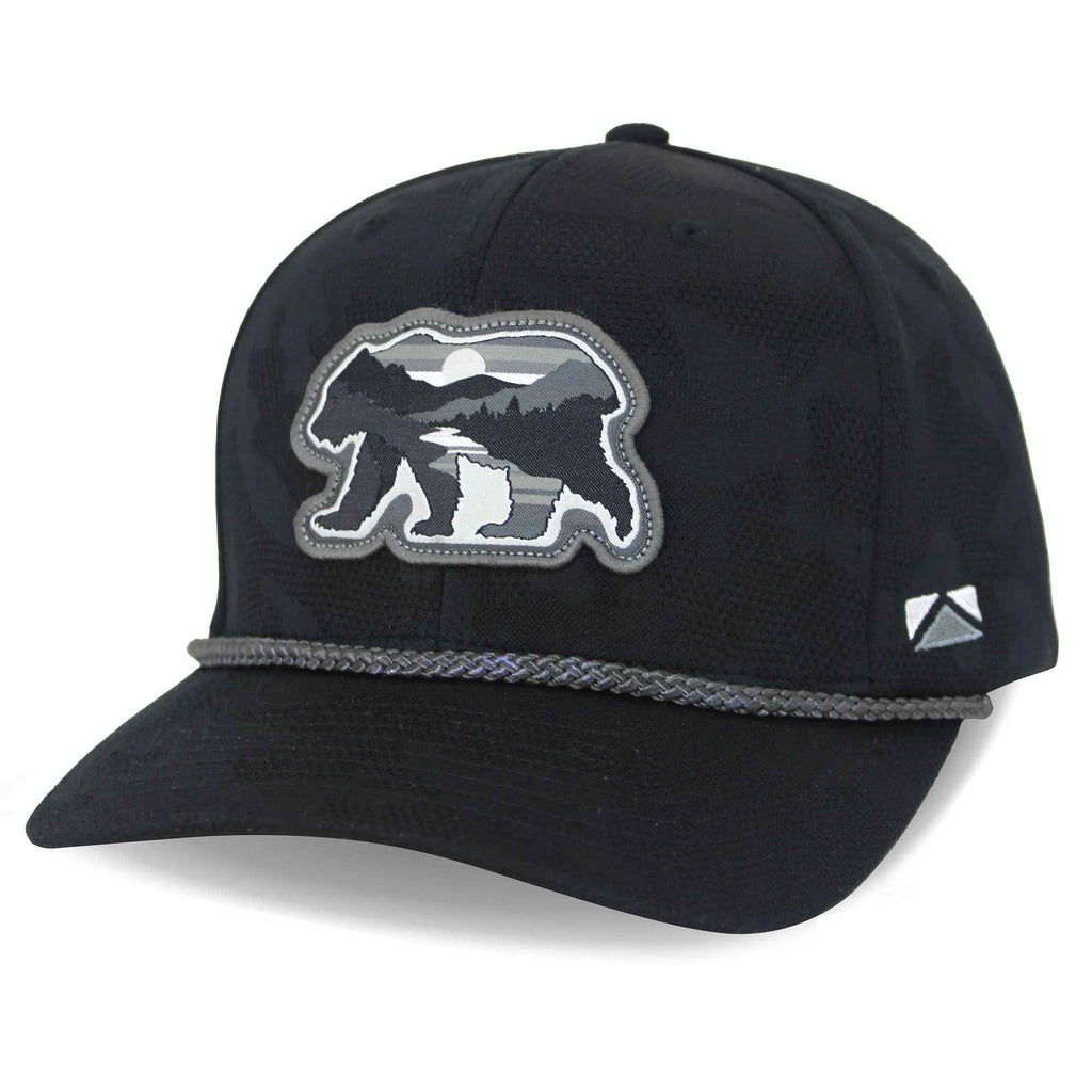 Sunset Bear Trucker Hat with Cloud Texture - 5-Panel Design