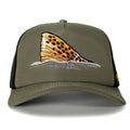 Brown Trout Tail Mesh Back Trucker Hat — Fly Fishing 5-Panel Cap