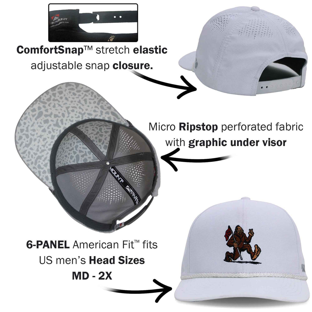 Golf Sasquatch Bigfoot Final Hole Snap-Back Performance Rope Cap