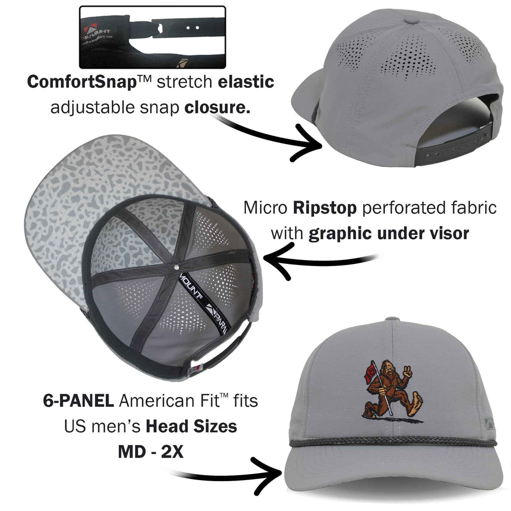 Golf Sasquatch Bigfoot Final Hole Snap-Back Performance Rope Cap