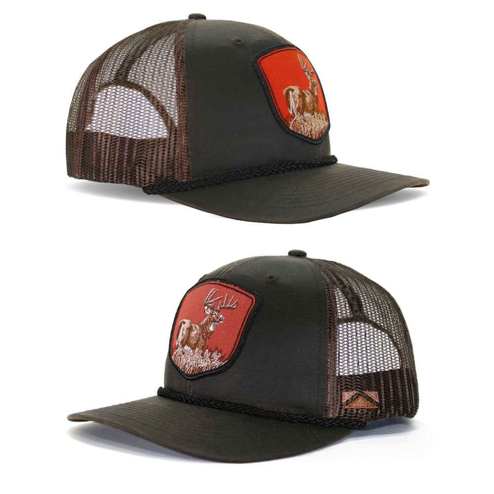 Vintage Wax Cloth Snap-Back Deer Patch Cap