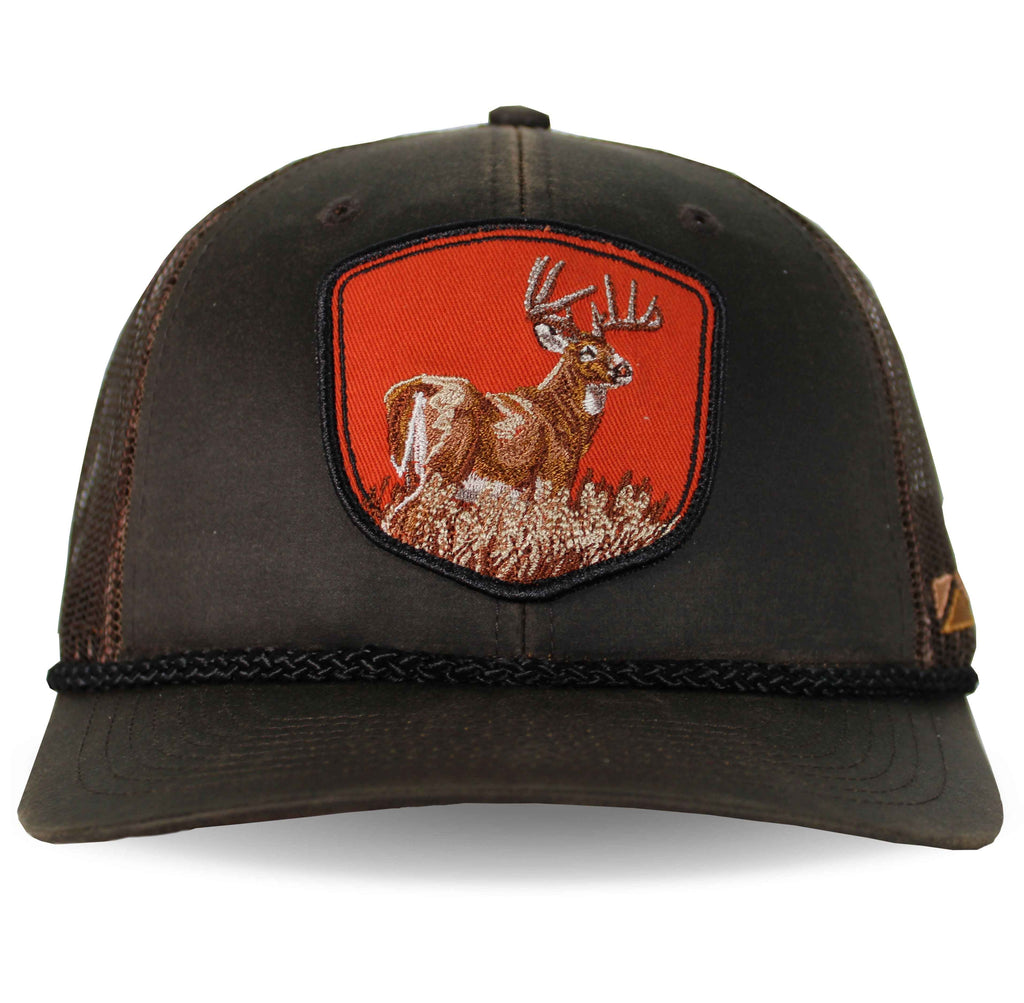 Vintage Wax Cloth Snap-Back Deer Patch Cap