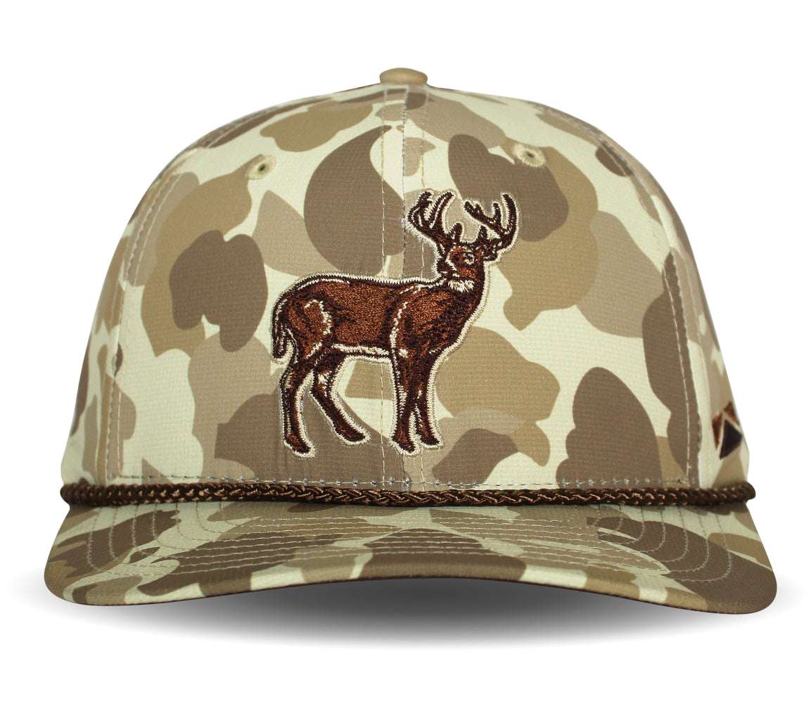 Old School Standing Deer Whitetail Camo Hat | Clear Water Trading Co. - Clear Water Trading Co.