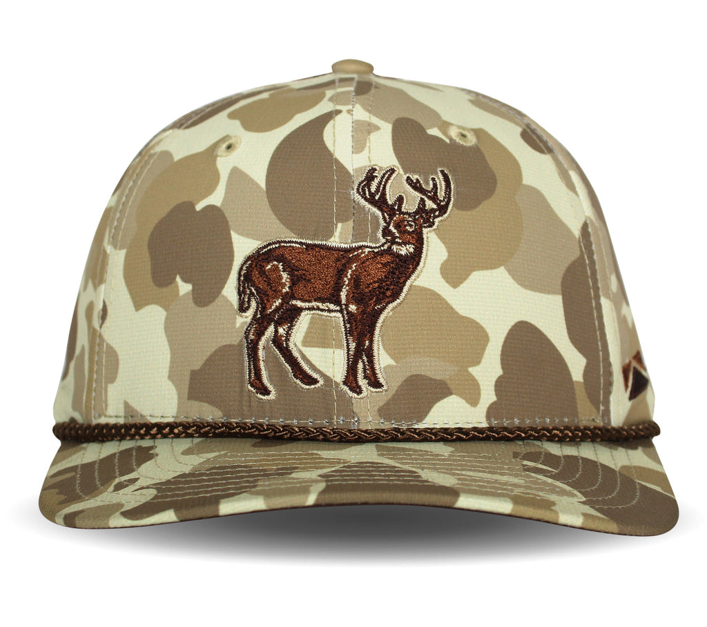 Old School Standing Deer Whitetail Camo Hat | Clear Water Trading Co.