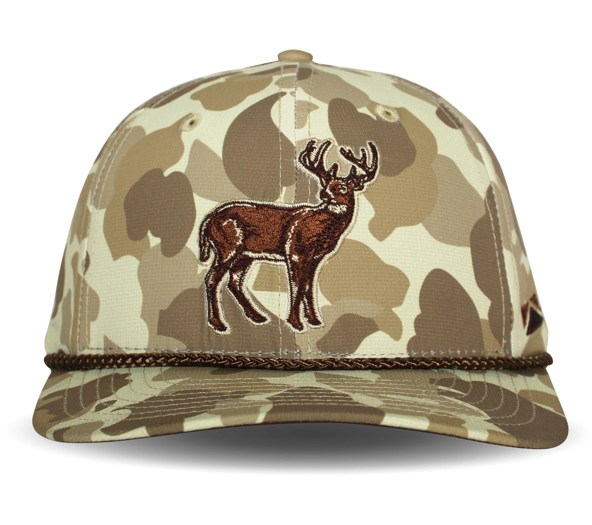 Old School Standing Deer Whitetail Camo Hat | Clear Water Trading Co.