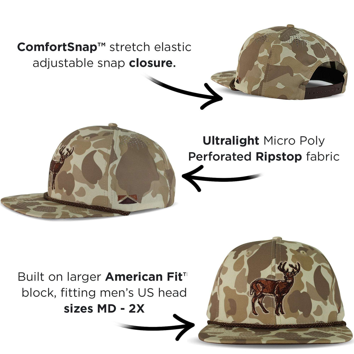 Old School Standing Deer Whitetail Camo Hat | Clear Water Trading Co. - Clear Water Trading Co.