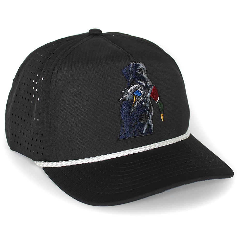 Black Lab Duck Dog 5-Panel Black Trucker Hat