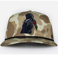 Black Lab Duck Dog 5-Panel Trucker Hat | Old School Camo