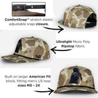 Black Lab Duck Dog 5-Panel Trucker Hat | Old School Camo