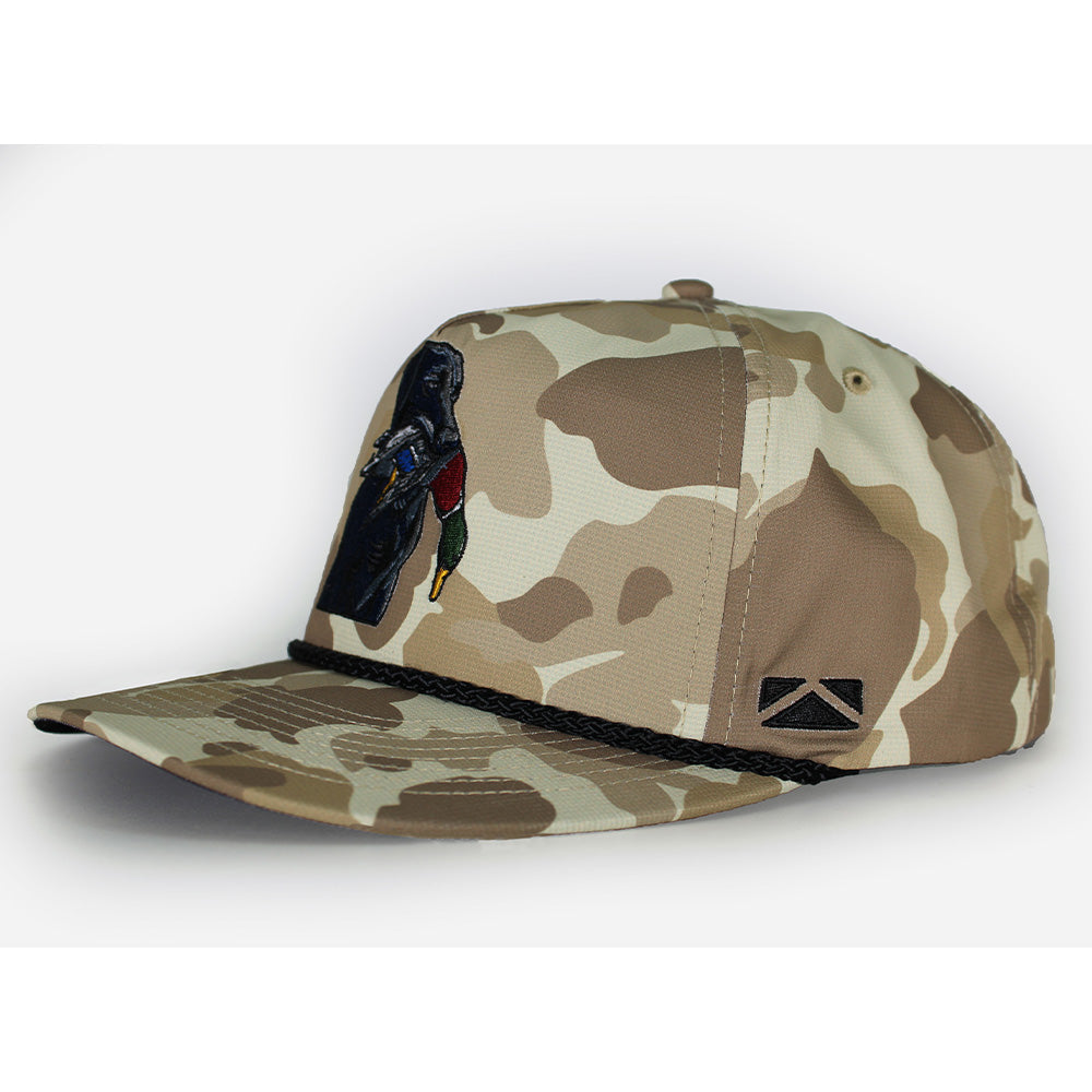Black Lab Duck Dog 5-Panel Trucker Hat | Old School Camo