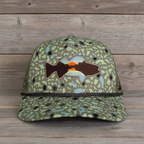 Sunset Walleye Hat 6-Panel | Riverside Snap-Back Trucker Hat
