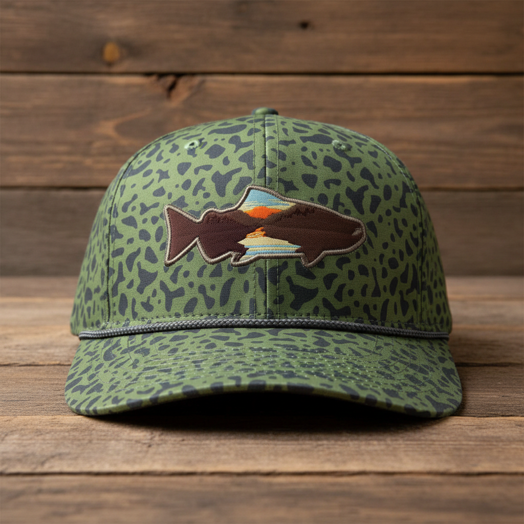 Sunset Salmon Cap - 6-Panel Riverside Design Trucker Hat