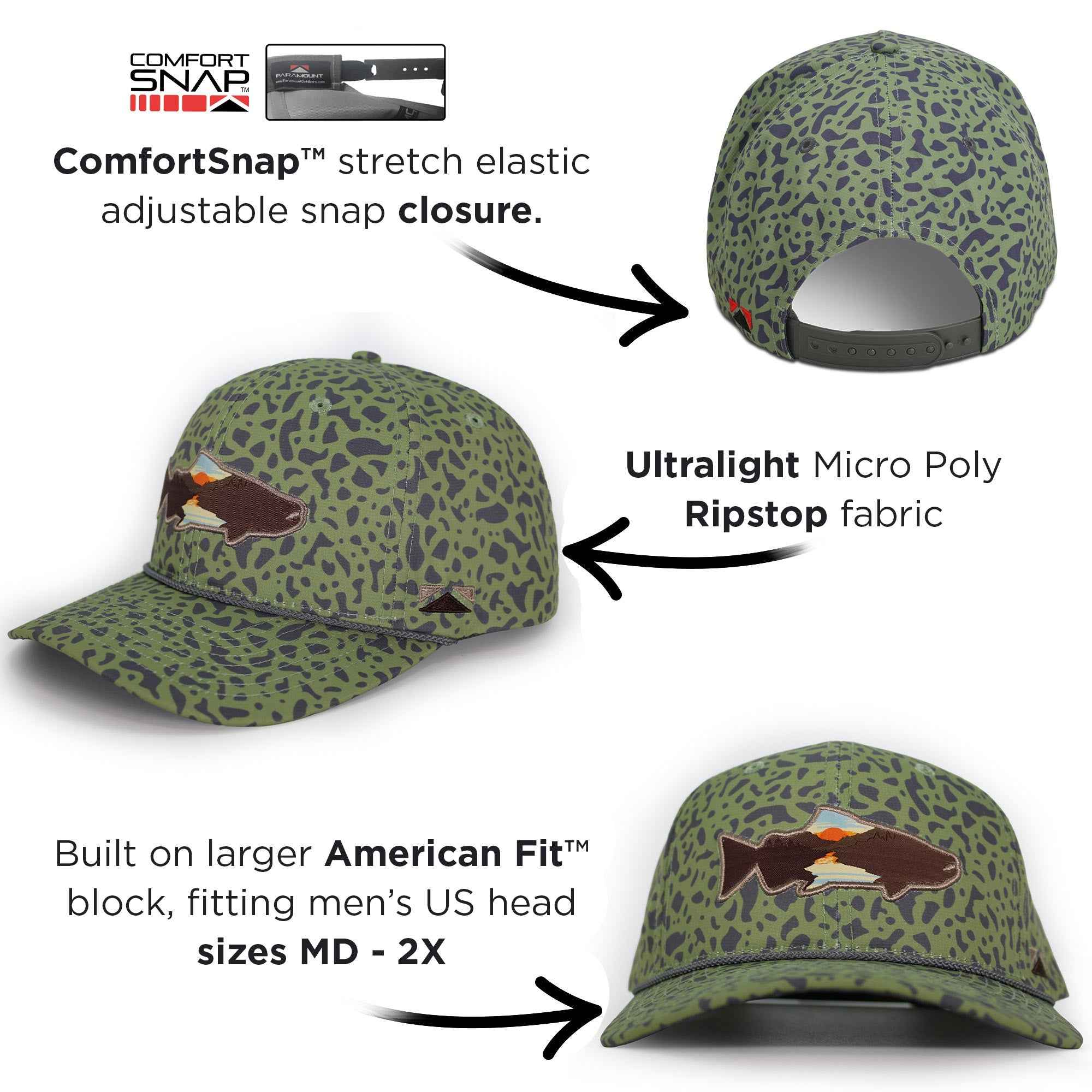 Sunset Salmon Cap - 6-Panel Riverside Design