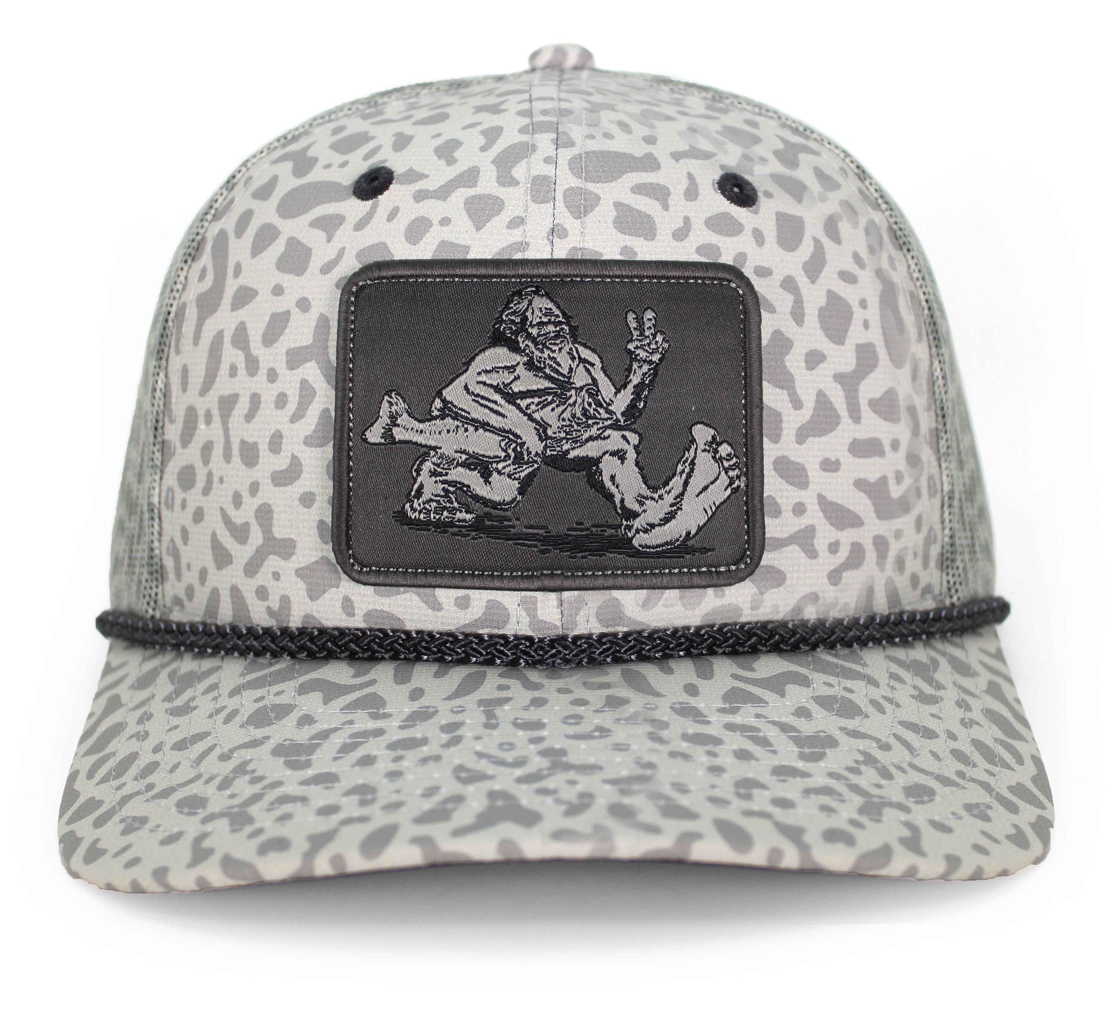 Vintage Bigfoot Bass Squatch Fishing Snap-Back 6-Panel Rope Cap