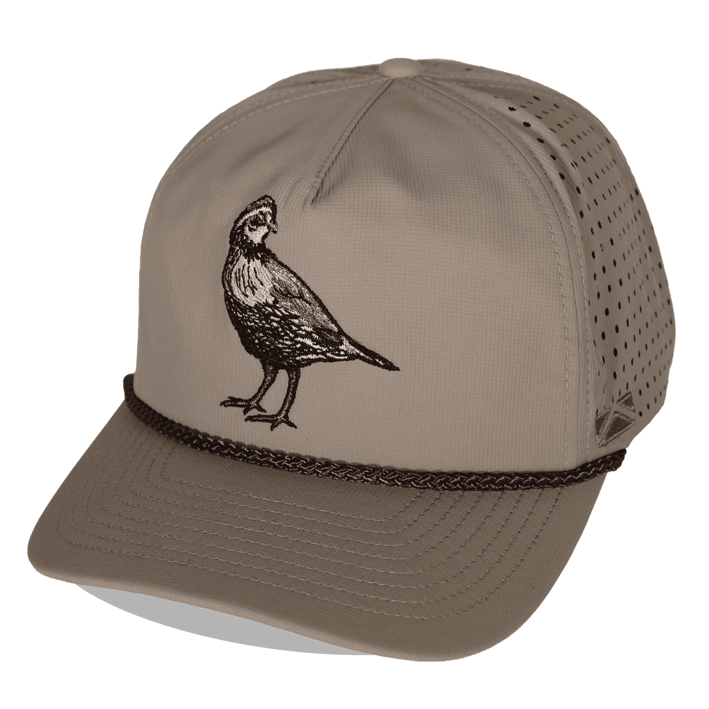 Bobwhite Quail Rope Trucker Hat – 5-Panel Upland Hunting Cap
