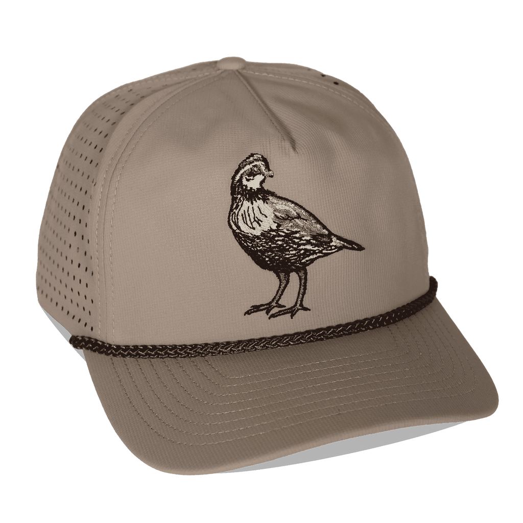 Bobwhite Quail Rope Trucker Hat – 5-Panel Upland Hunting Cap
