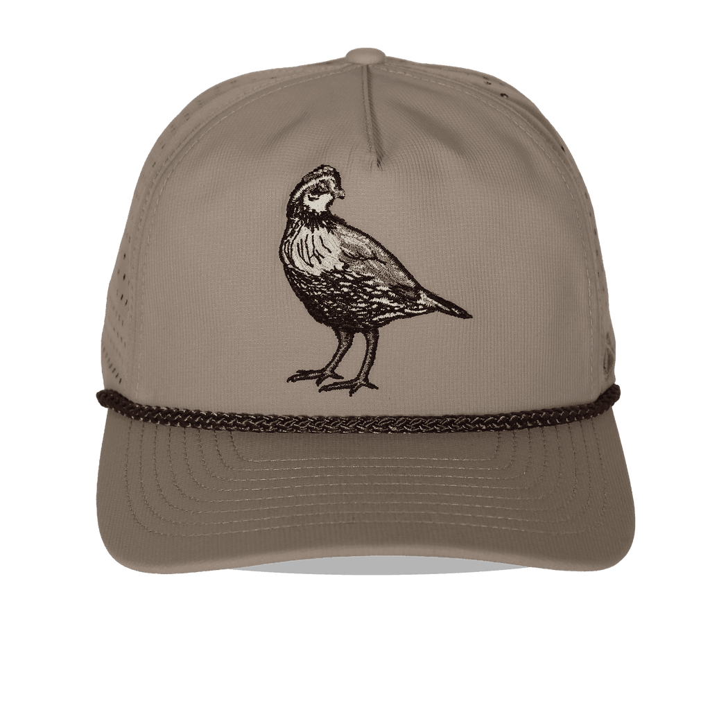 Bobwhite Quail Rope Trucker Hat – 5-Panel Upland Hunting Cap