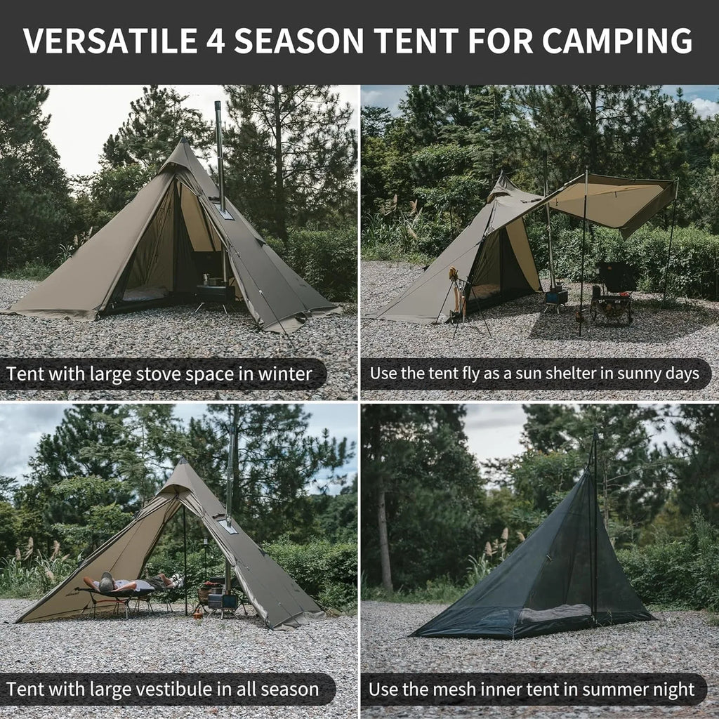 Naturehike Pyramid Tent | Ultralight 3-4 Person Bedroom + Living Area