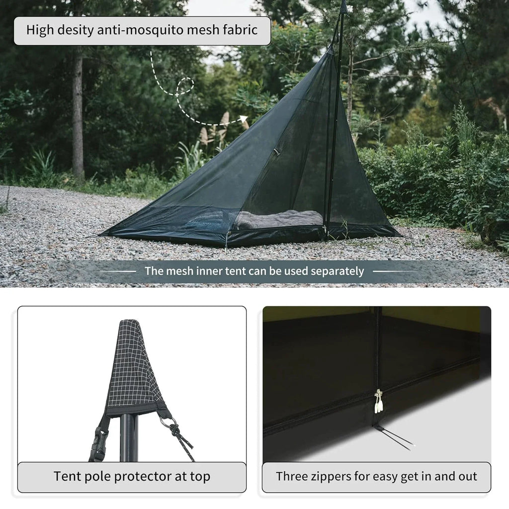 Naturehike Pyramid Tent | Ultralight 3-4 Person Bedroom + Living Area