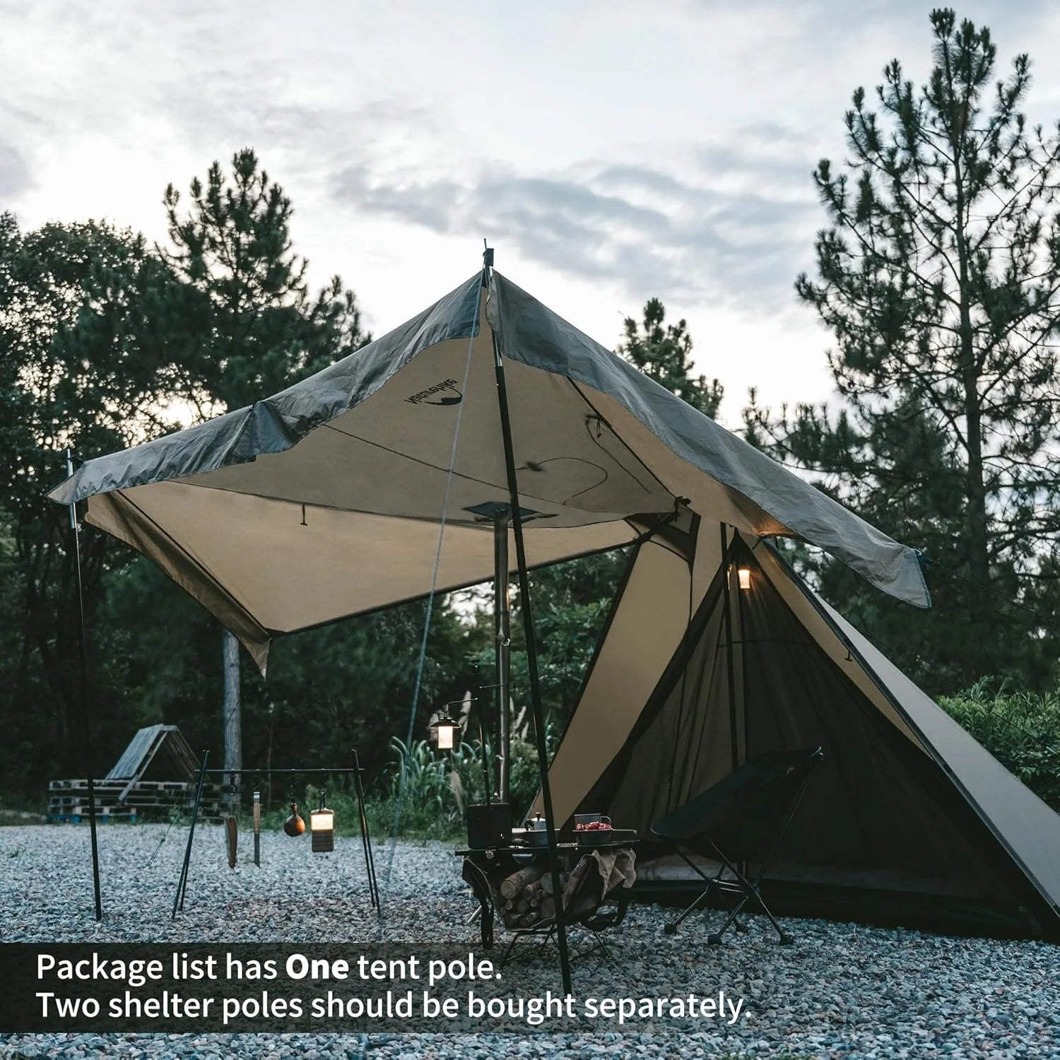 Naturehike Pyramid Tent | Ultralight 3-4 Person Bedroom + Living Area