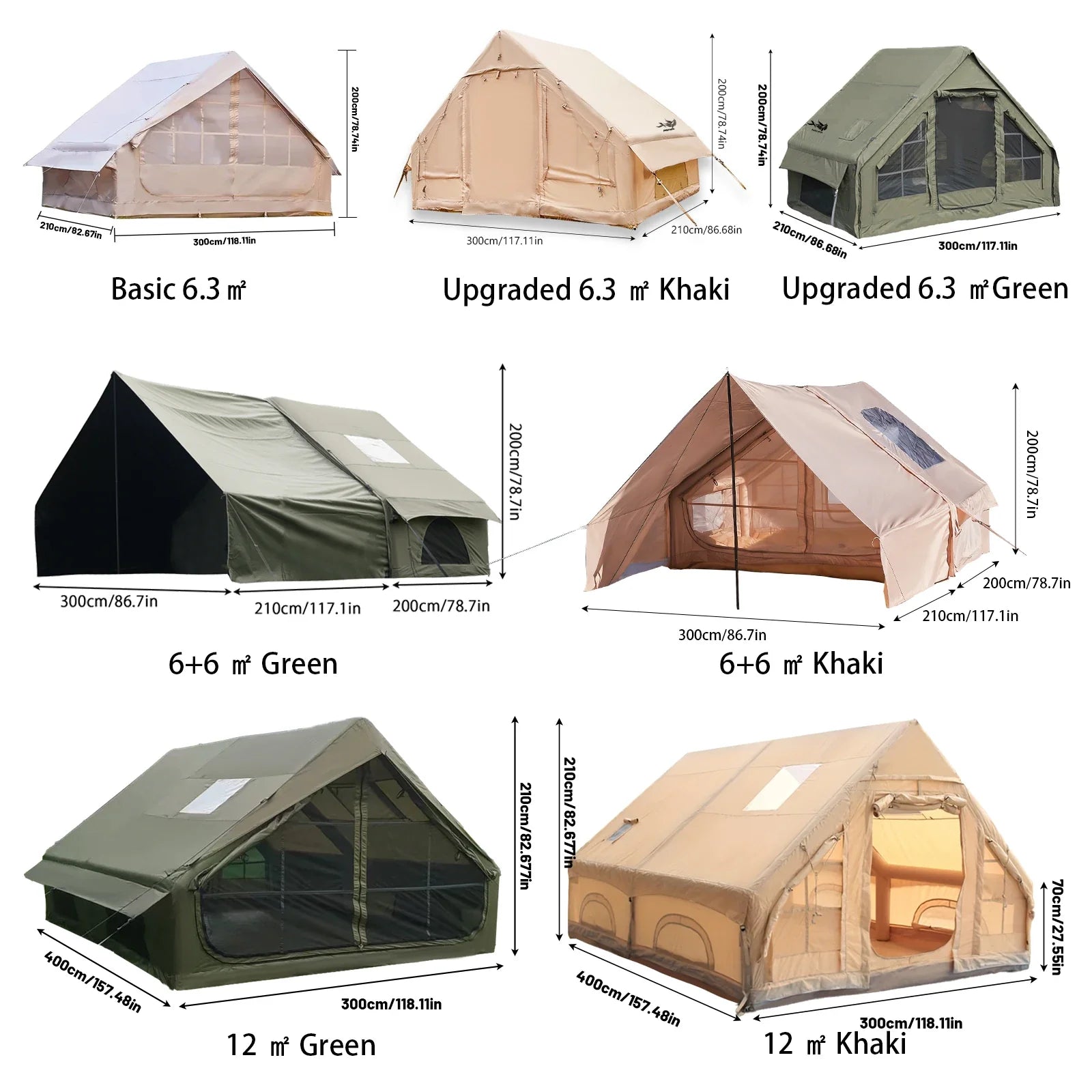 Basecamp Cabin Inflatable Tent | Skylight & All-Season Waterproof