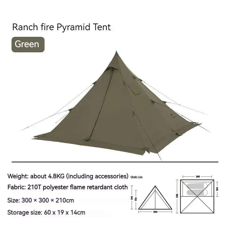 Naturehike Pyramid Tent | Ultralight 3-4 Person Bedroom + Living Area