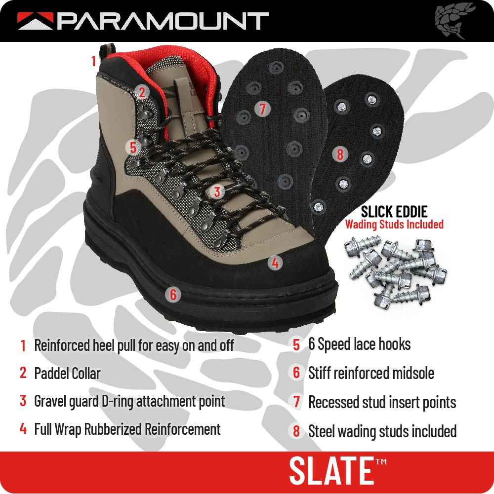 Slate Felt Sole Wading Boots for Fishing