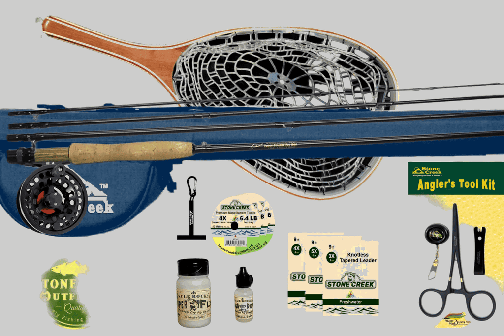 Trout Stalker Complete Fly Fishing Graphite Rod and Performance Reel Combo,Starter Kit 4, 5, 6 wt
