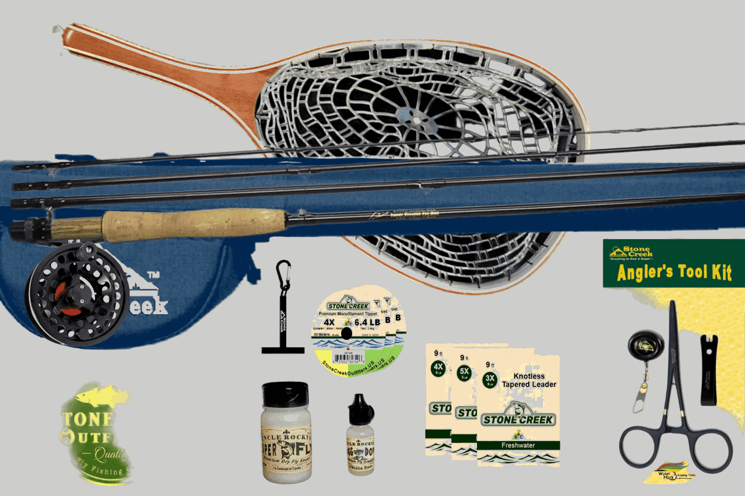 Trout Stalker Complete Fly Fishing Graphite Rod and Performance Reel Combo,Starter Kit 4, 5, 6 wt