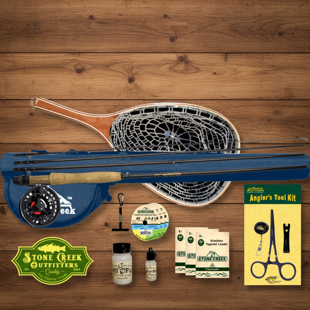Trout Stalker Complete Fly Fishing Graphite Rod and Performance Reel Combo,Starter Kit 4, 5, 6 wt