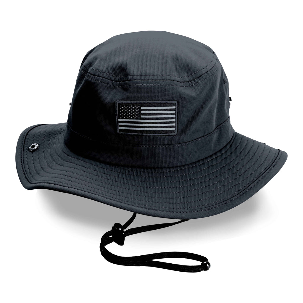 Bayou American Flag Boonie Hat - Full Brim Outdoor Sun Protection that Floats