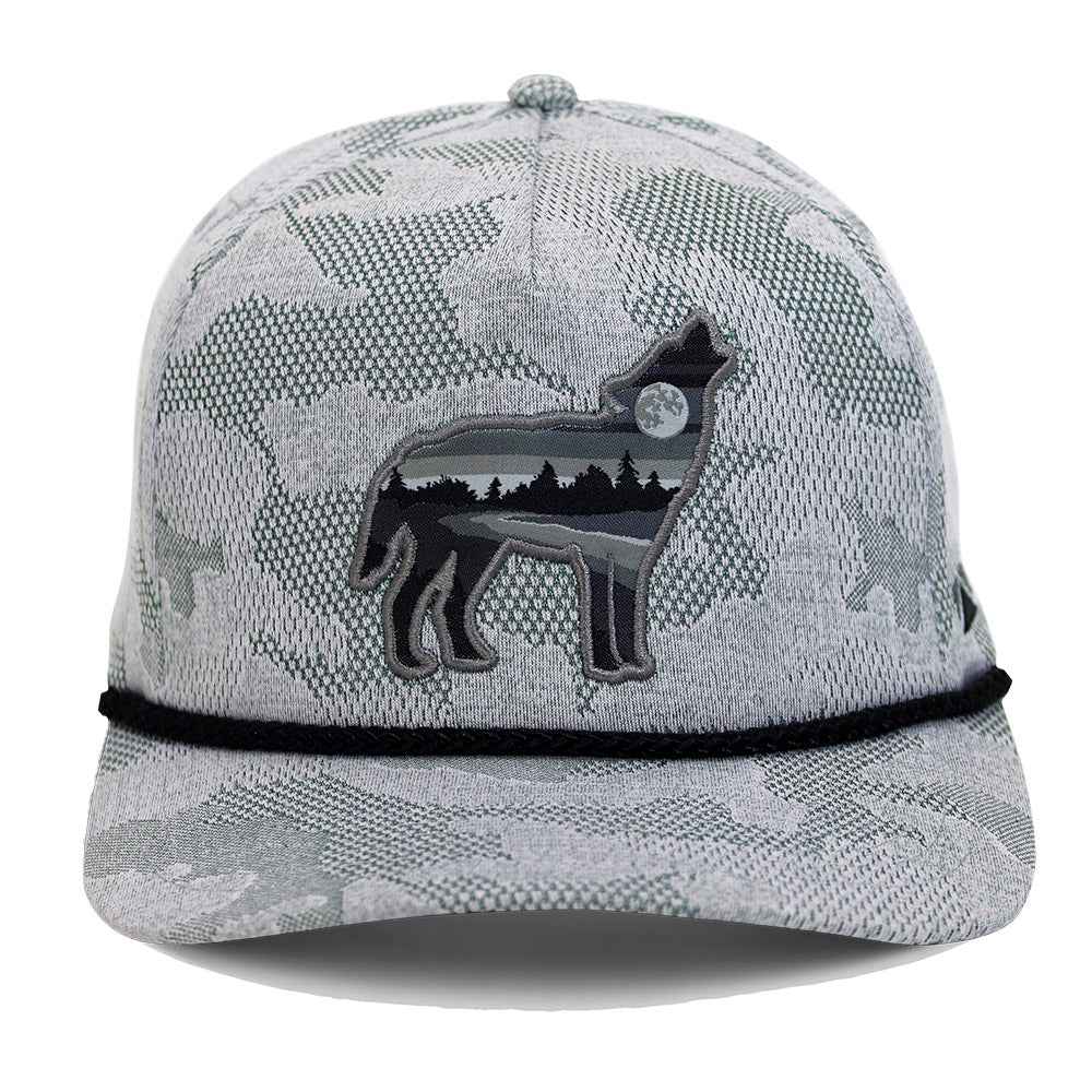 Wolf Howl Cloud Texture Snap-Back 5-Panel Rope Cap