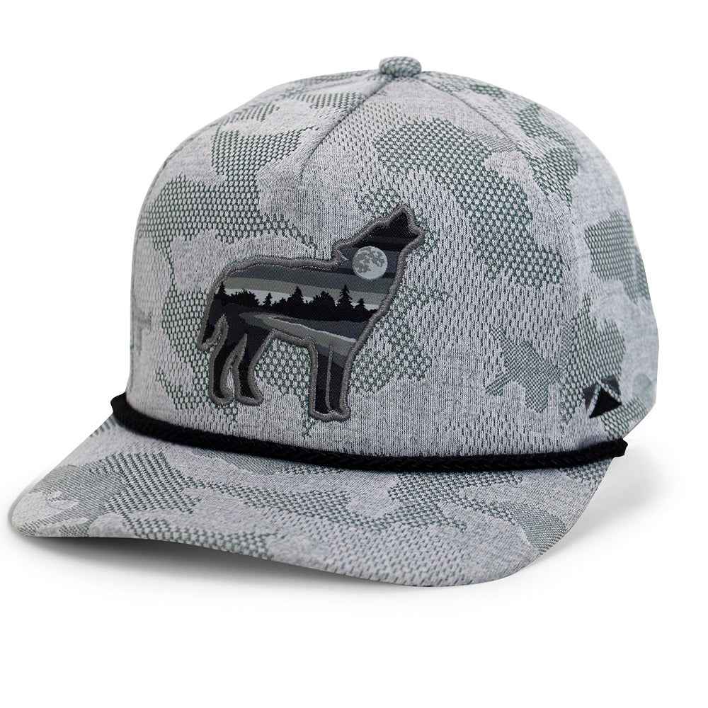 Wolf Howl Cloud Texture Snap-Back 5-Panel Rope Cap