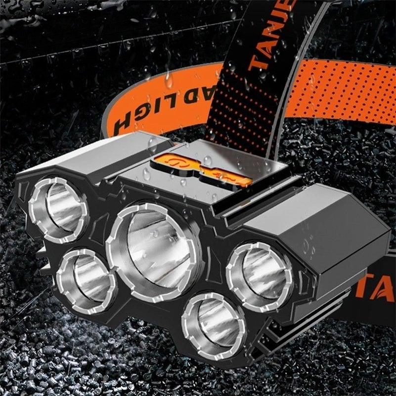 Clear Water Trading Co. — USB‑Rechargeable 5‑LED Waterproof Headlamp (Ultra‑Bright Outdoor Torch)