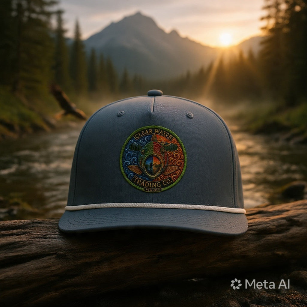 Clear Water Trading Co. — Premium Trout Badge Rope Cap - Clear Water Trading Co.