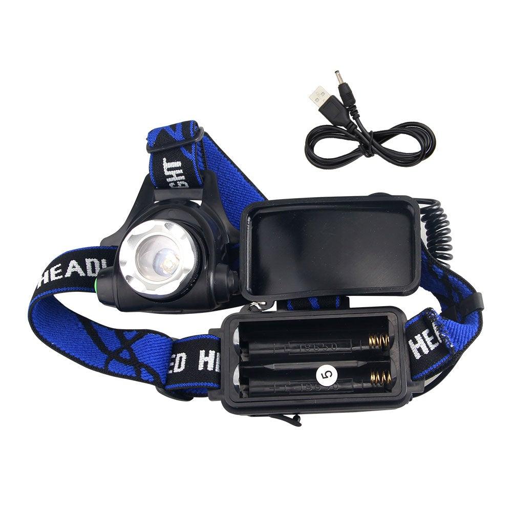 Clear Water Trading Co. — USB‑Rechargeable Multi‑Color Waterproof Headlamp (Green/Red/UV 395nm)