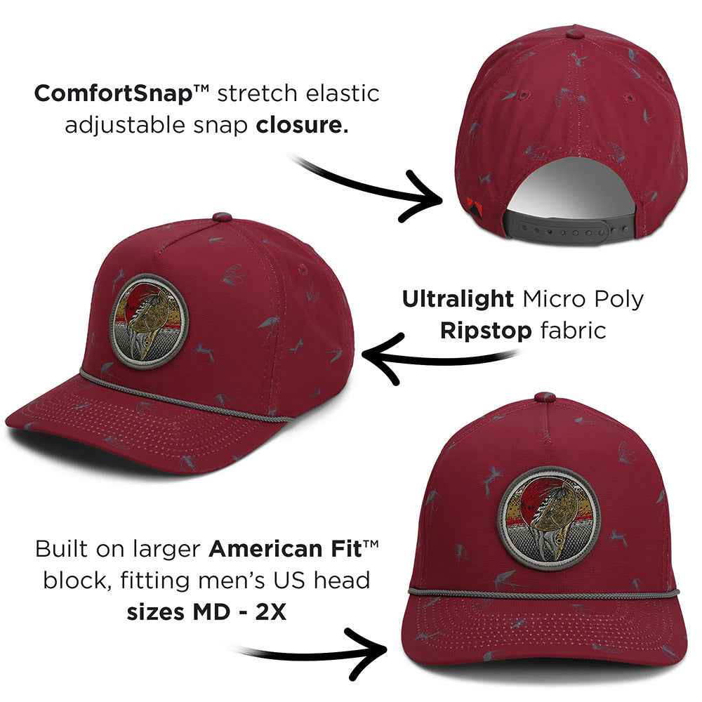 Dead Drift Fly Fishing Cap with Patch Rope and Exclusive Fly Pattern