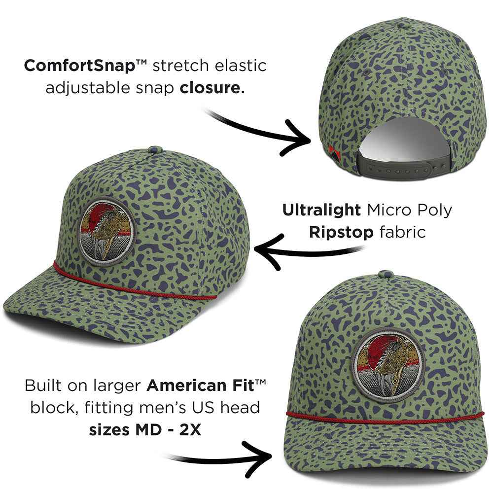 Dead Drift Fly Fishing Hat – Adjustable Trucker Cap with Rope Detail