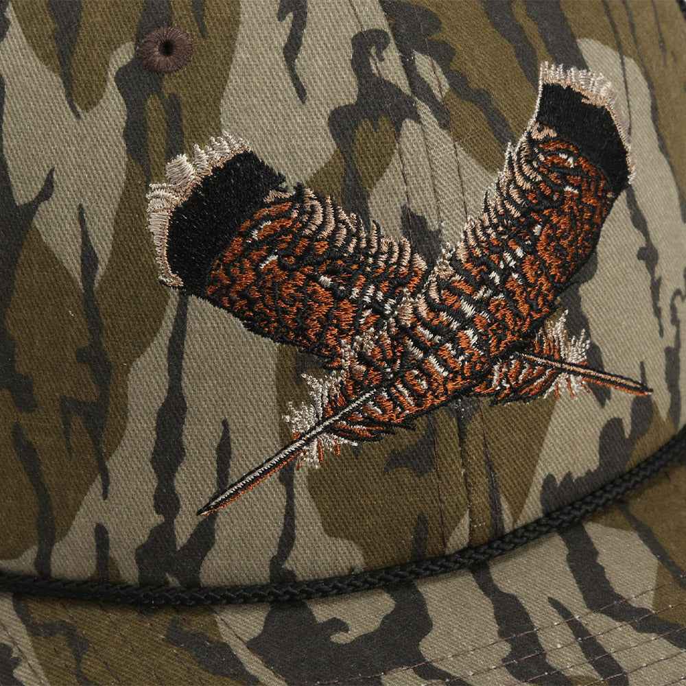 Mossy Oak Bottomland Turkey Cap with Feather Meshback Design