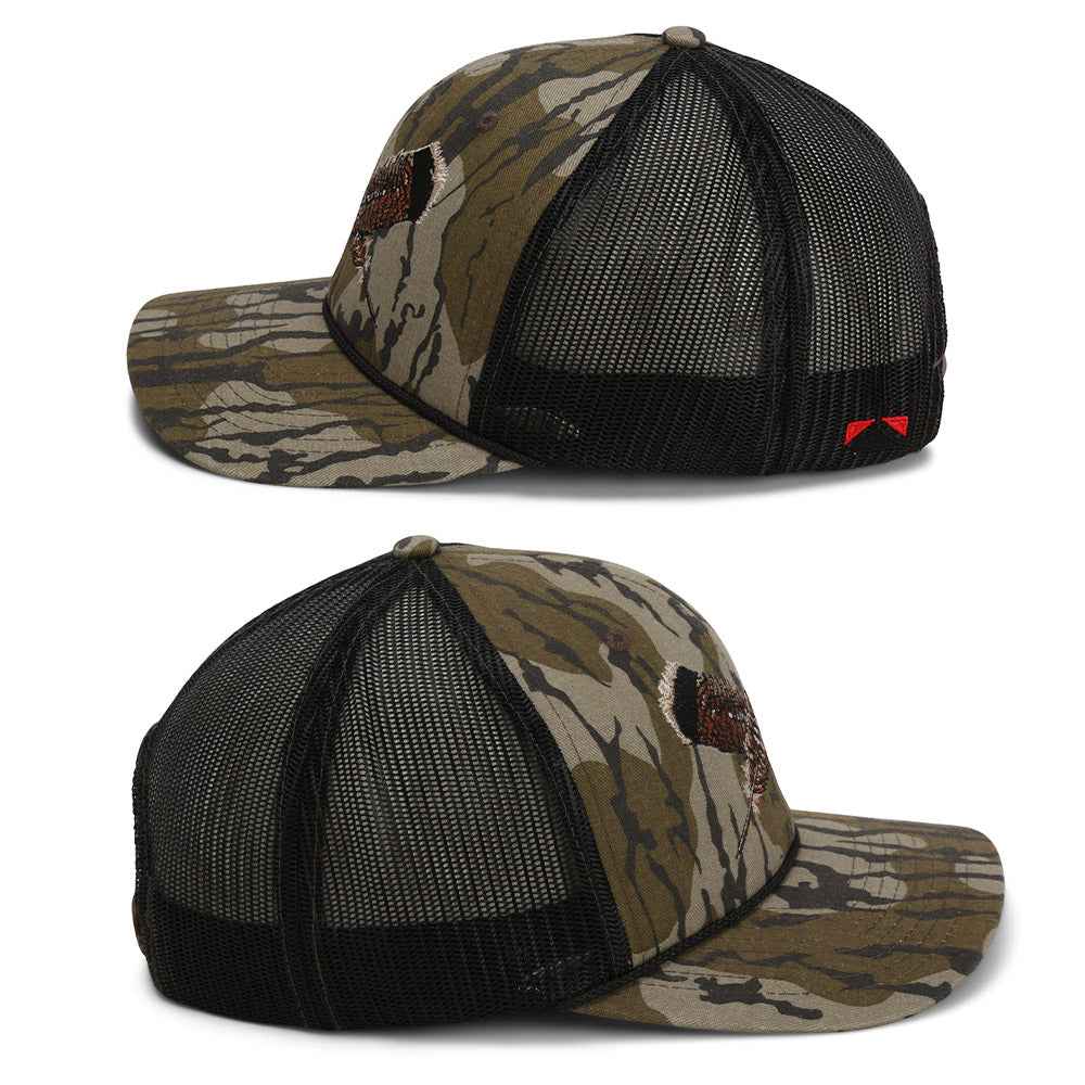 Mossy Oak Bottomland Turkey Cap with Feather Meshback Design