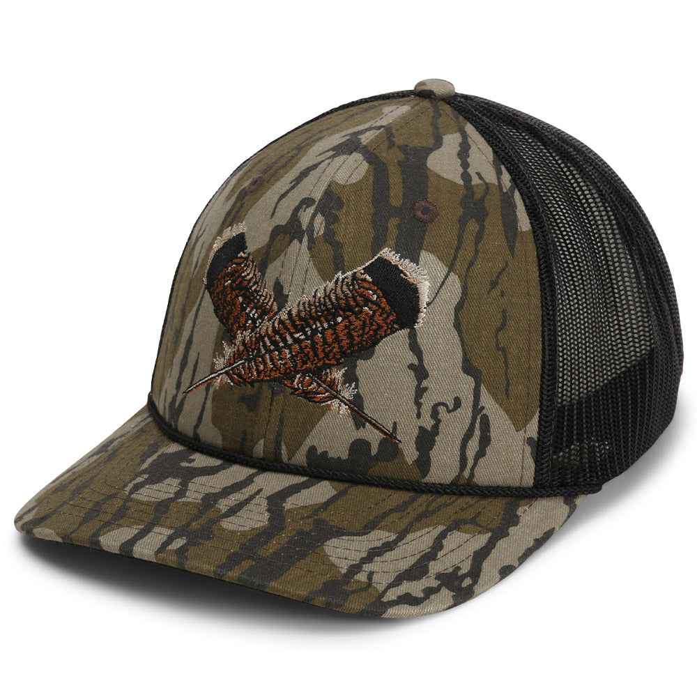 Mossy Oak Bottomland Turkey Cap with Feather Meshback Design