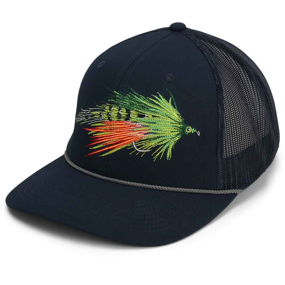 Fire Tiger Streamer Fly Fishing Cap - Mesh Back Rope Design for Comfort and Style