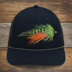 Fire Tiger Streamer Fly Fishing Cap - Mesh Back Rope Design for Comfort and Style