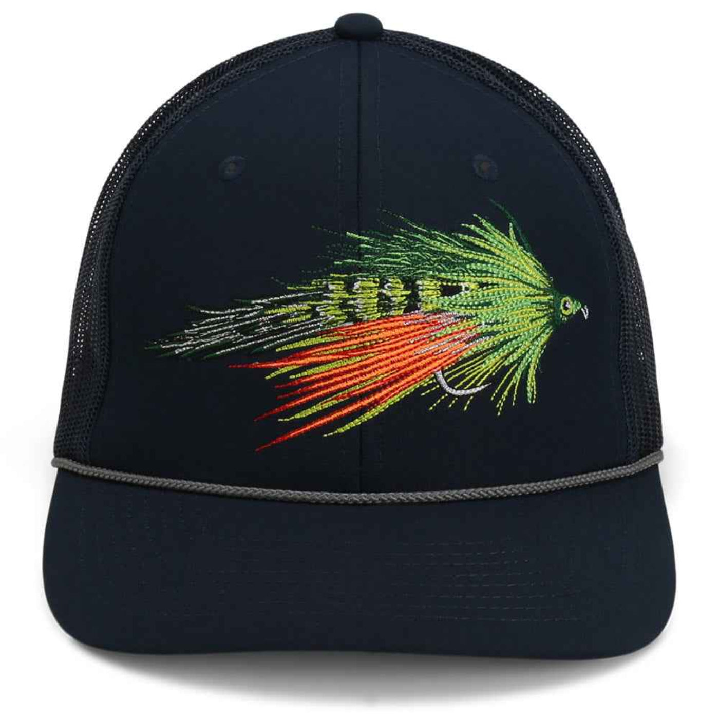 Fire Tiger Streamer Fly Fishing Cap - Mesh Back Rope Design for Comfort and Style