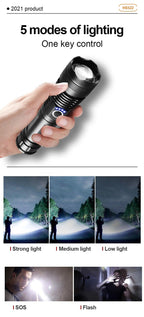 Clear Water Trading Co. — Ultra‑Bright USB‑Rechargeable Tactical Flashlight (Waterproof, Zoomable, High‑Lumen CREE LED)