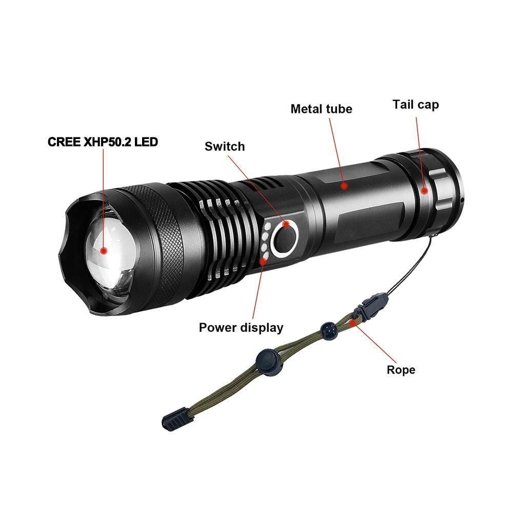 Clear Water Trading Co. — Ultra‑Bright USB‑Rechargeable Tactical Flashlight (Waterproof, Zoomable, High‑Lumen CREE LED)