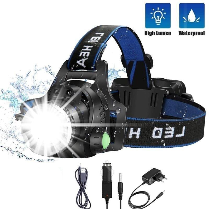 Clear Water Trading Co. — Ultra‑Bright USB‑Rechargeable Waterproof Headlamp (Zoomable Outdoor Torch)