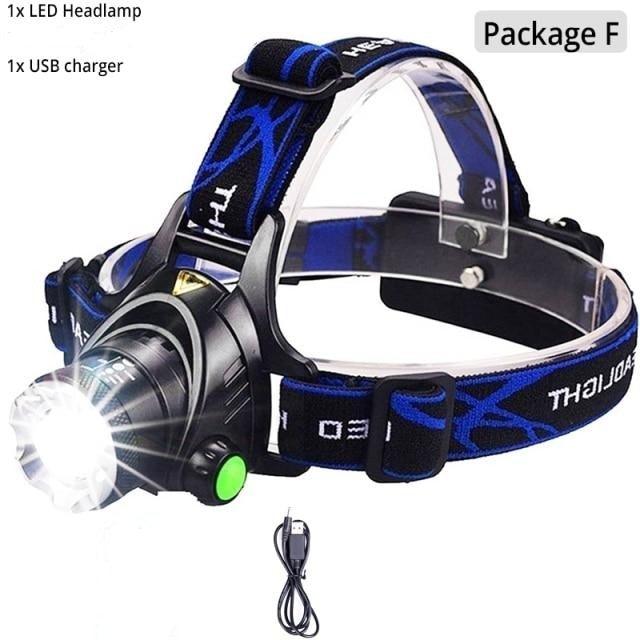 Clear Water Trading Co. — Ultra‑Bright USB‑Rechargeable Waterproof Headlamp (Zoomable Outdoor Torch)