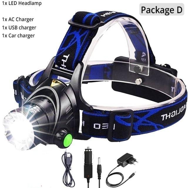Clear Water Trading Co. — Ultra‑Bright USB‑Rechargeable Waterproof Headlamp (Zoomable Outdoor Torch) - Clear Water Trading Co.